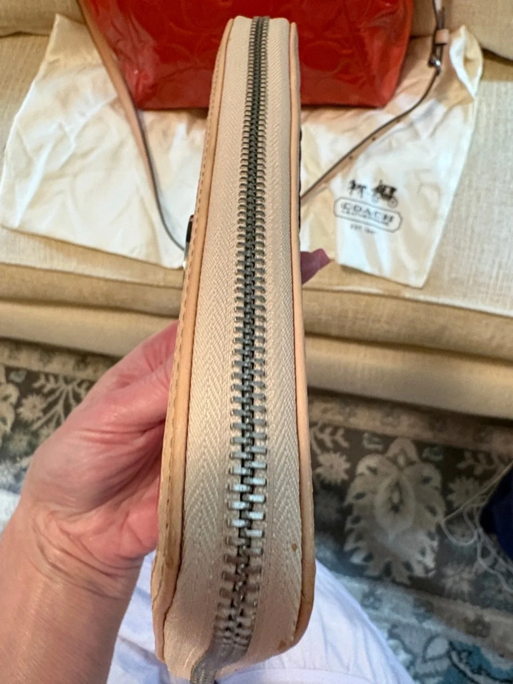 Coach Patent Leather Tote and Wallet Set in Orange - Picture 5 of 16